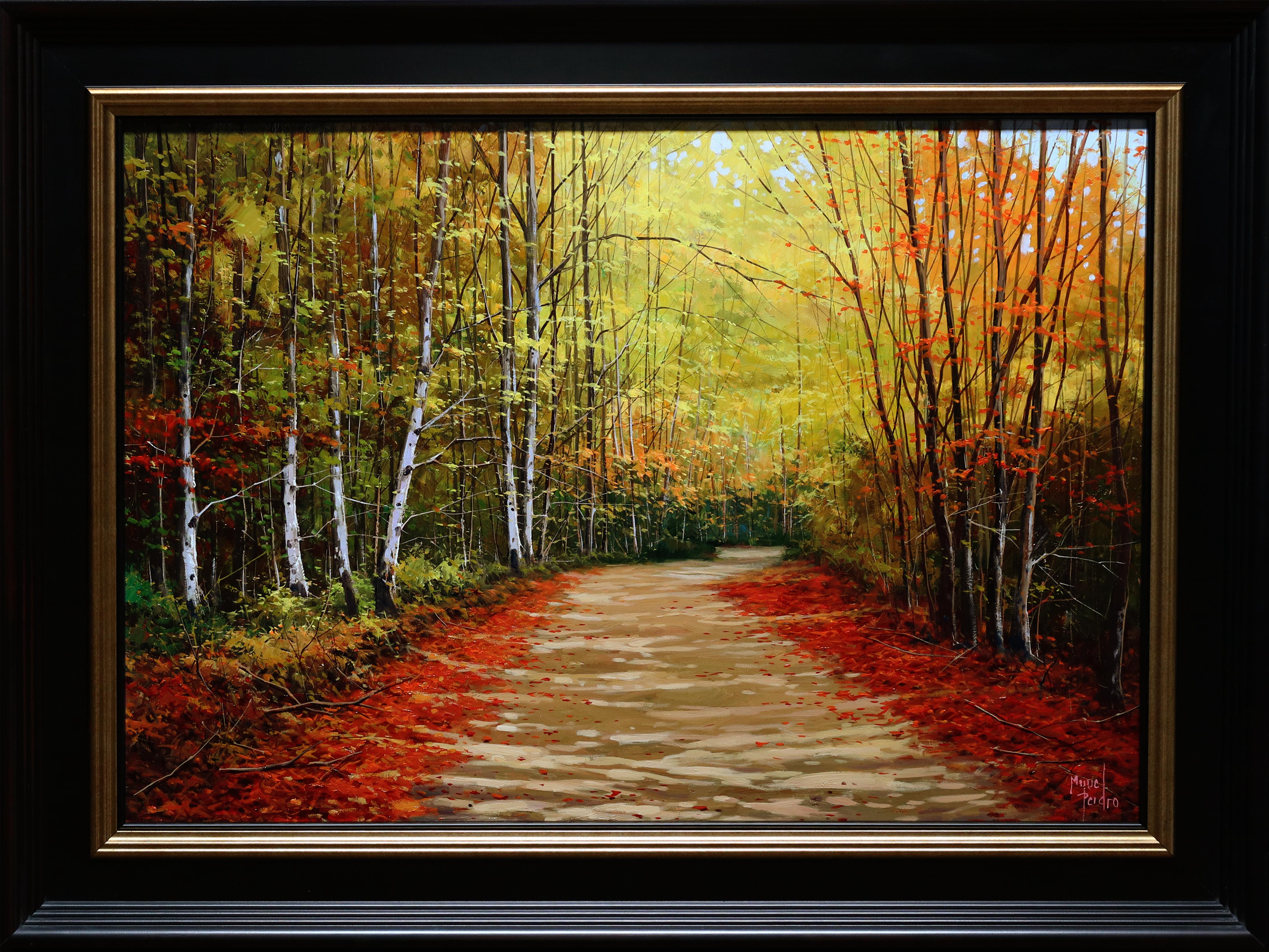 Miguel Peidro Landscape Painting – Paseo por el bosque (Wandern im Wald)