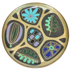 Miguel Pineda Copper Enamel Mexican Modern Abstract Plate Charger