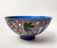 Miguel Pineda for Los Castillo Mexican Modern Enameled Copper Footed Bowl