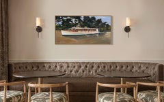 "La Colectiva" - Riverboat with Passengers Contemporary Impressionist Seascape