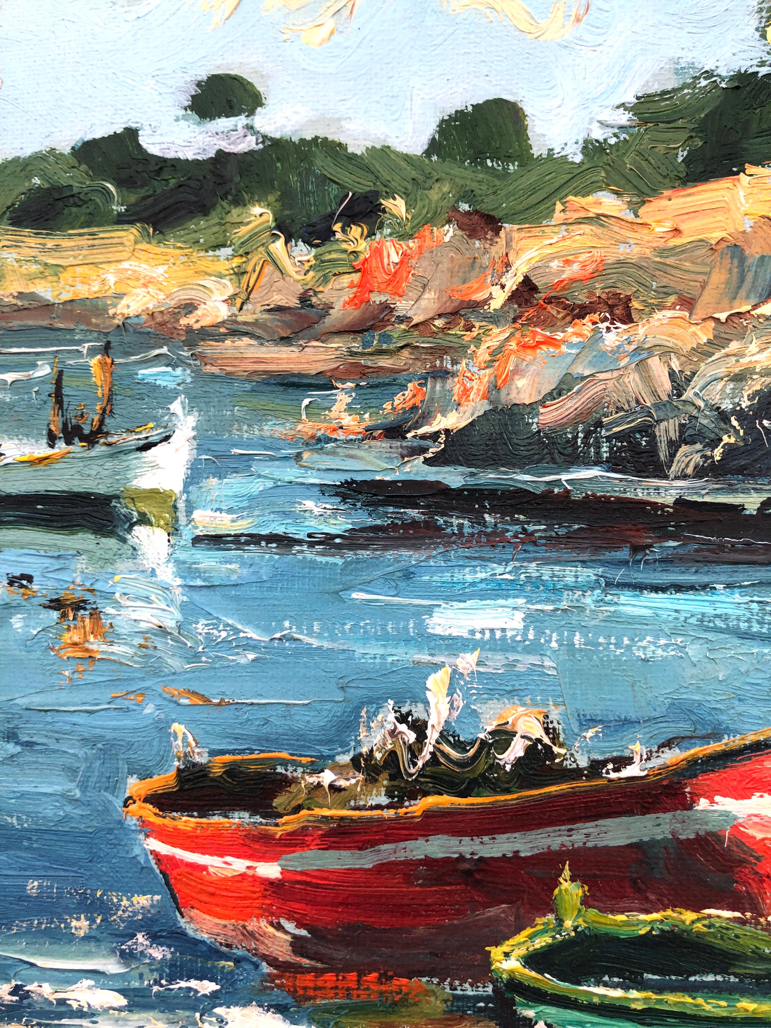 Palamos Spain Costa Brava oil on canvas painting spanish seascape For Sale 1