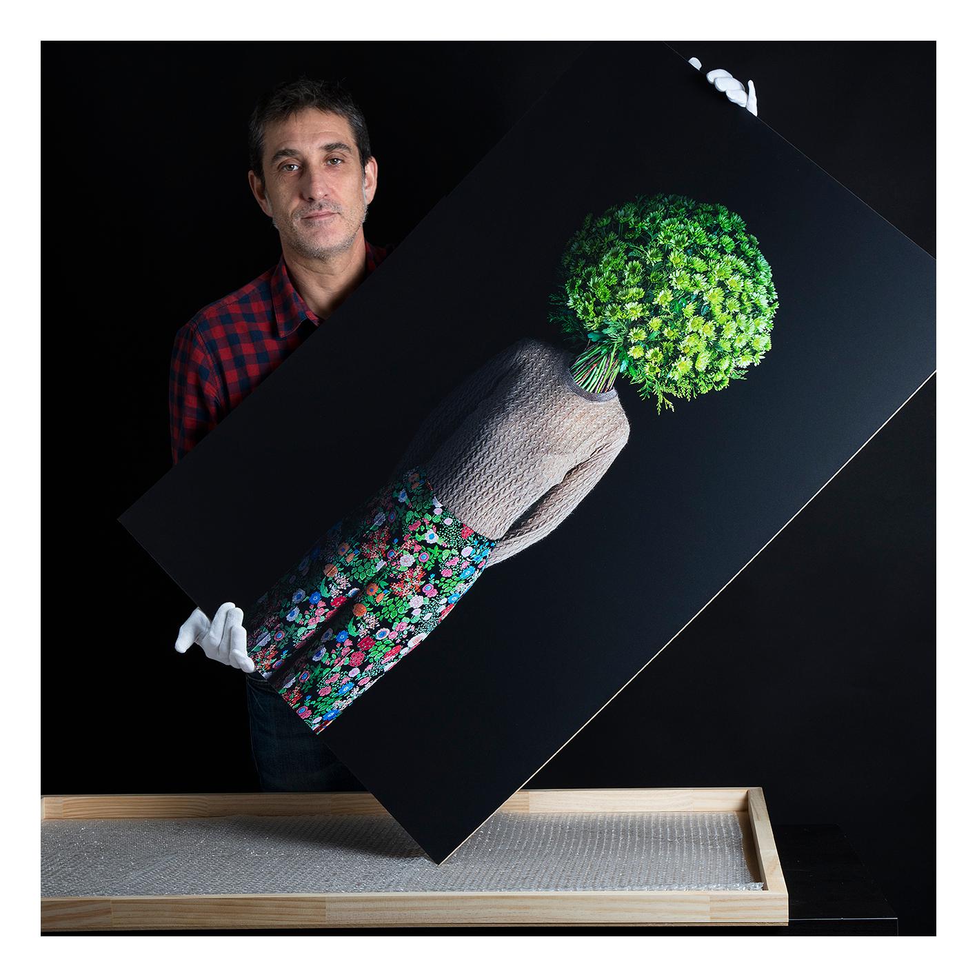 Ceci n'est pas Miguel Vallinas Photograph Portrait Surrealist Green Apple For Sale 1