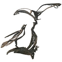 Vintage Miguel Van Esso Brutalist Iron Bird Sculpture