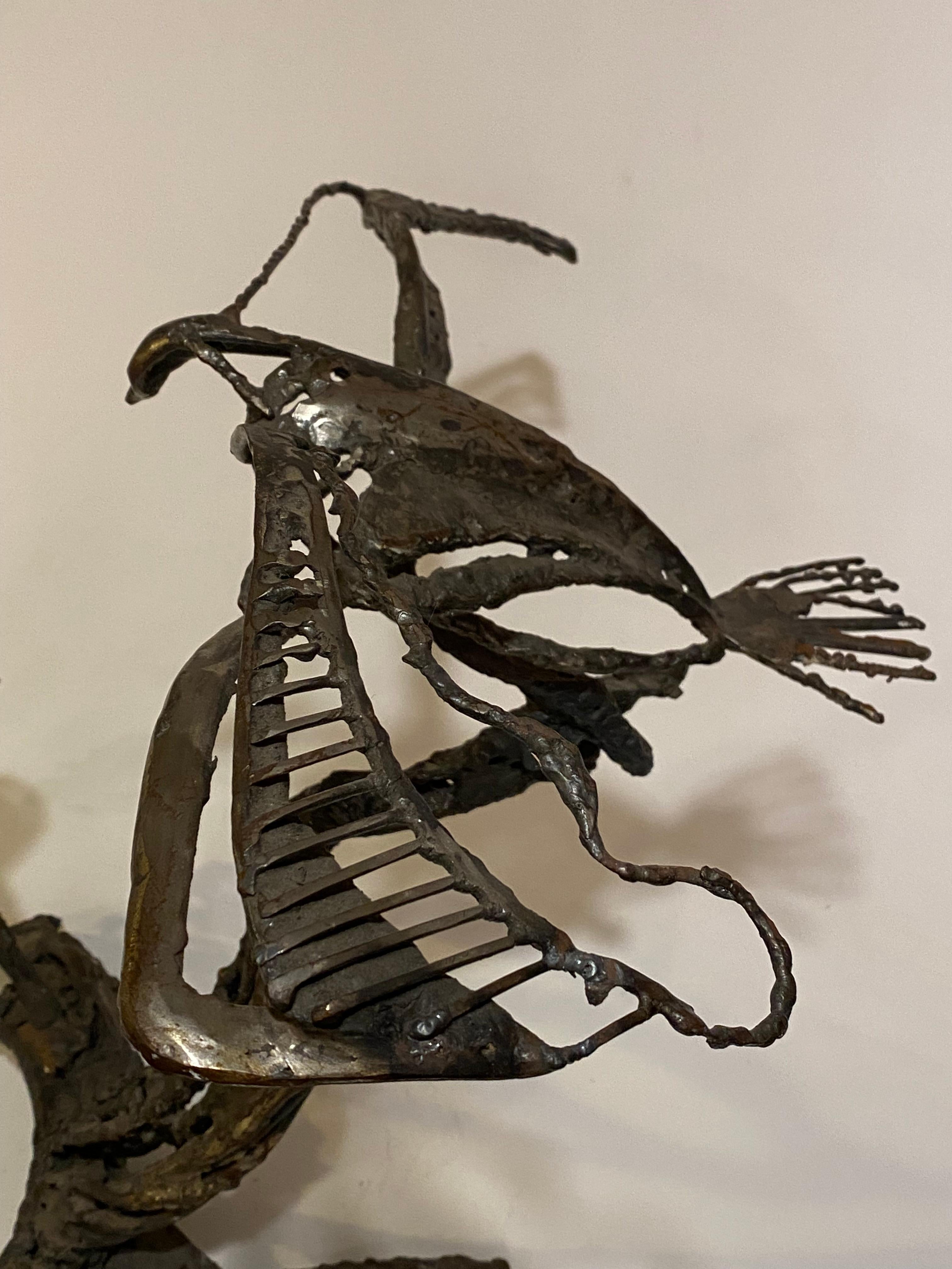 Miguel Van Esso Brutalist Iron Birds Sculpture 5