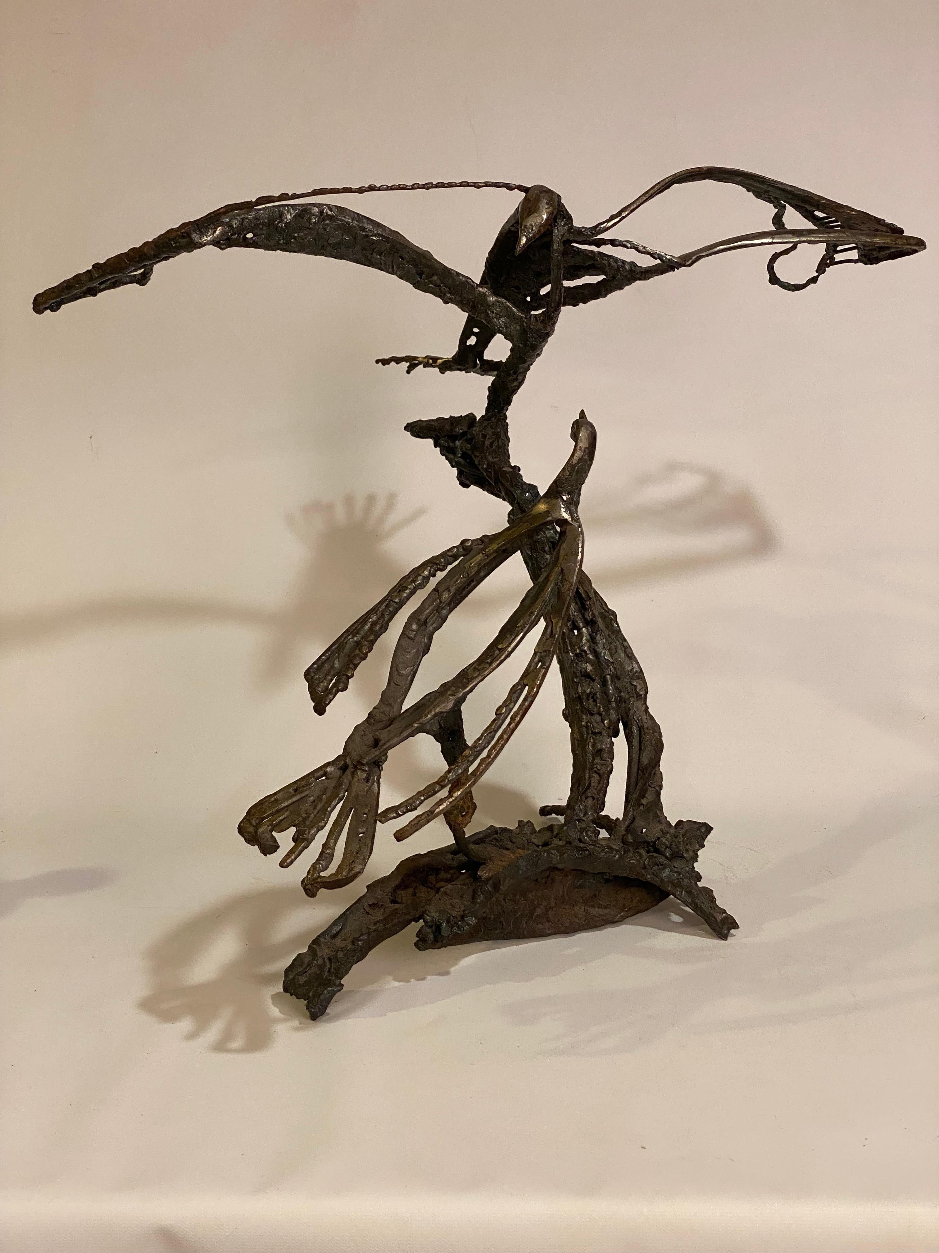 Miguel Van Esso Brutalist Iron Birds Sculpture In Good Condition In Garnerville, NY