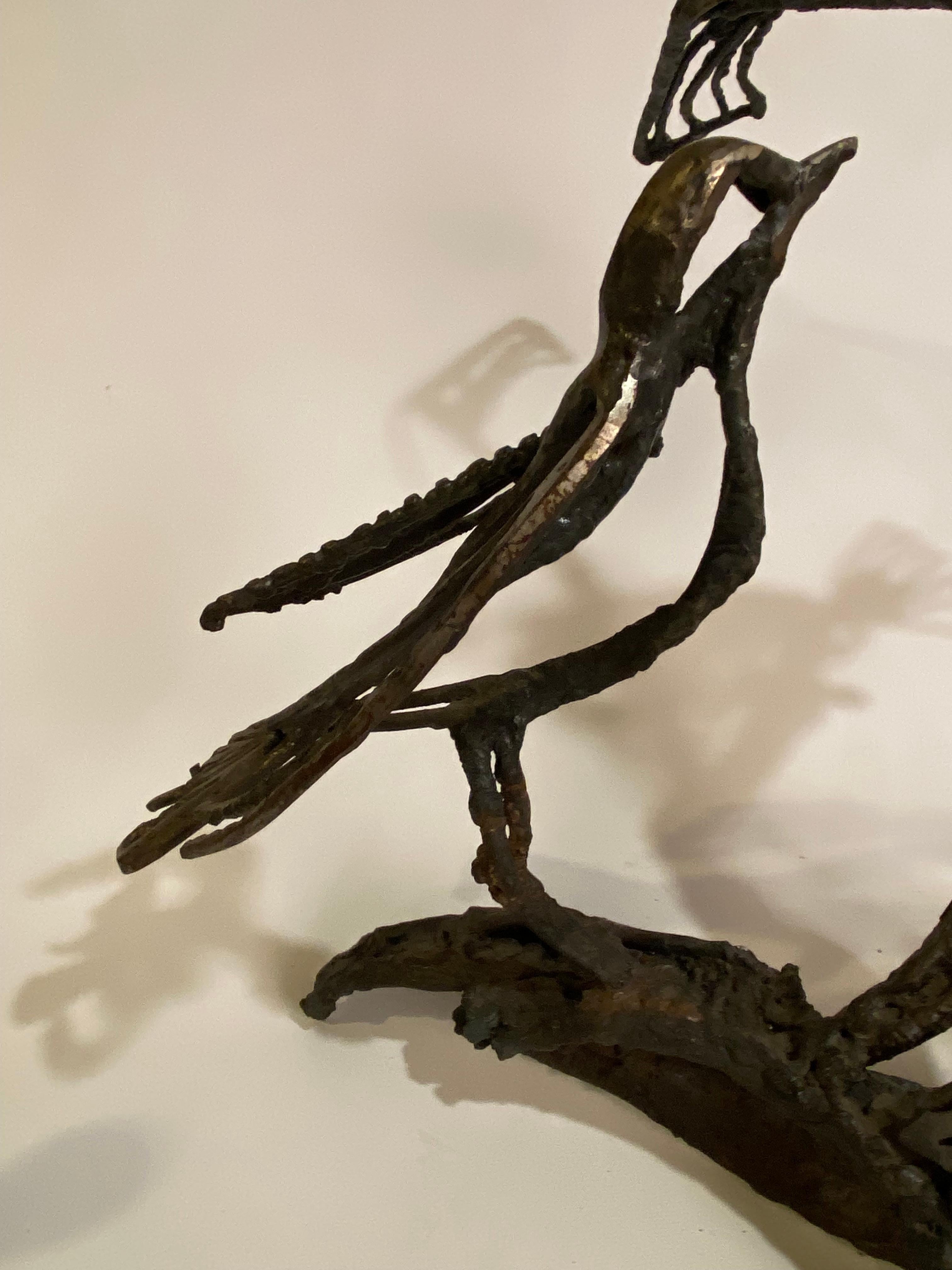 Miguel Van Esso Brutalist Iron Birds Sculpture 1