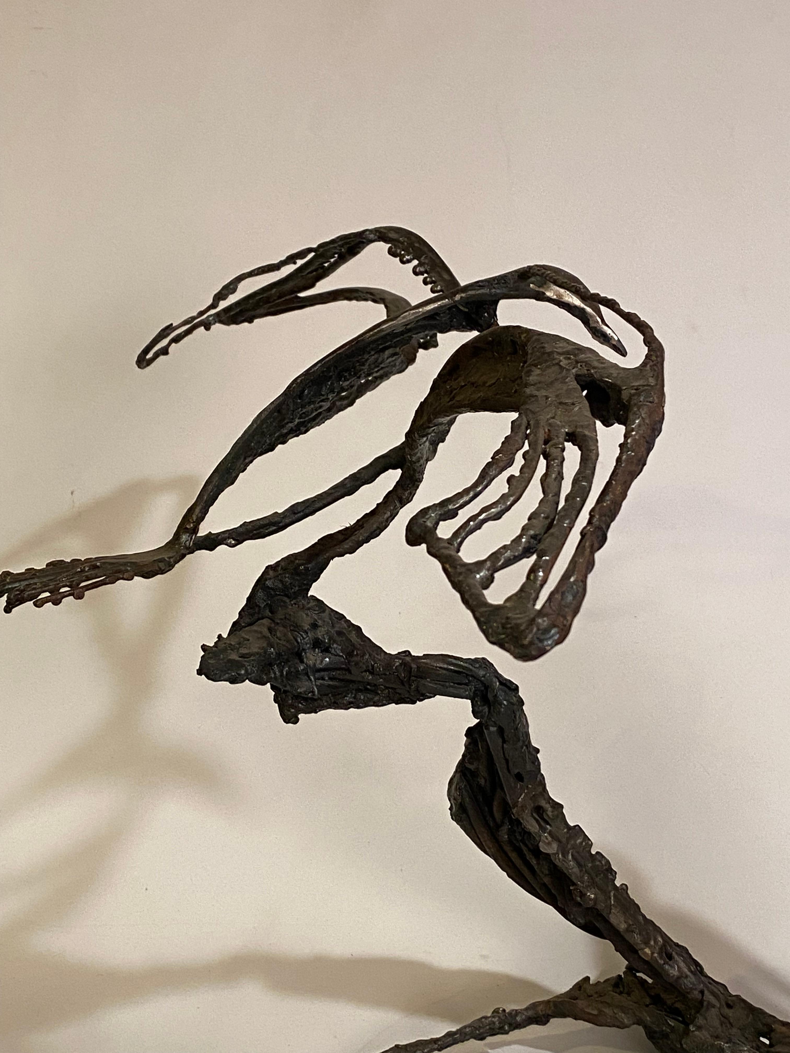 Miguel Van Esso Brutalist Iron Birds Sculpture 2