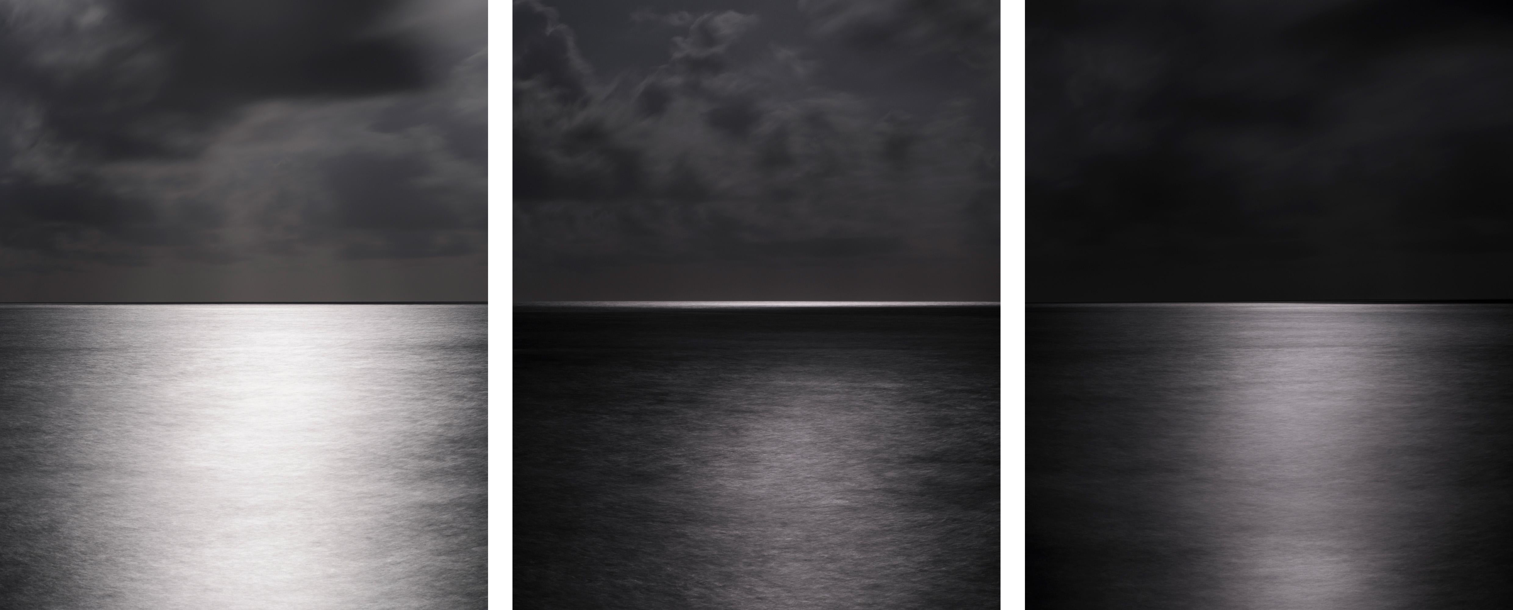 Miguel Winograd  Landscape Photograph - Moonrise III, II and I. Triptych From the Series Mares. 