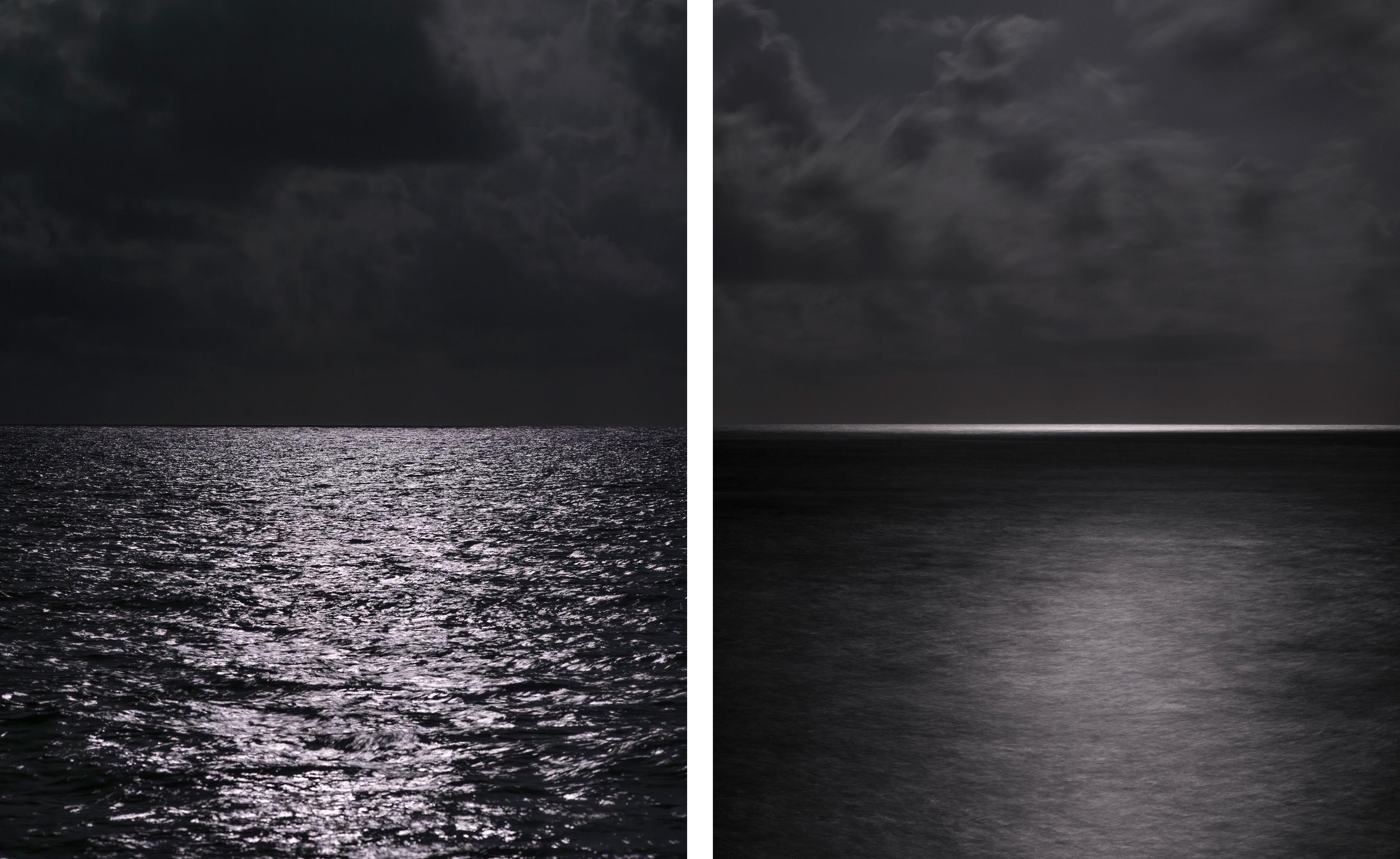 Miguel Winograd  Black and White Photograph - Moonrise IV and Moonrise II Diptych, From the Series: Mares