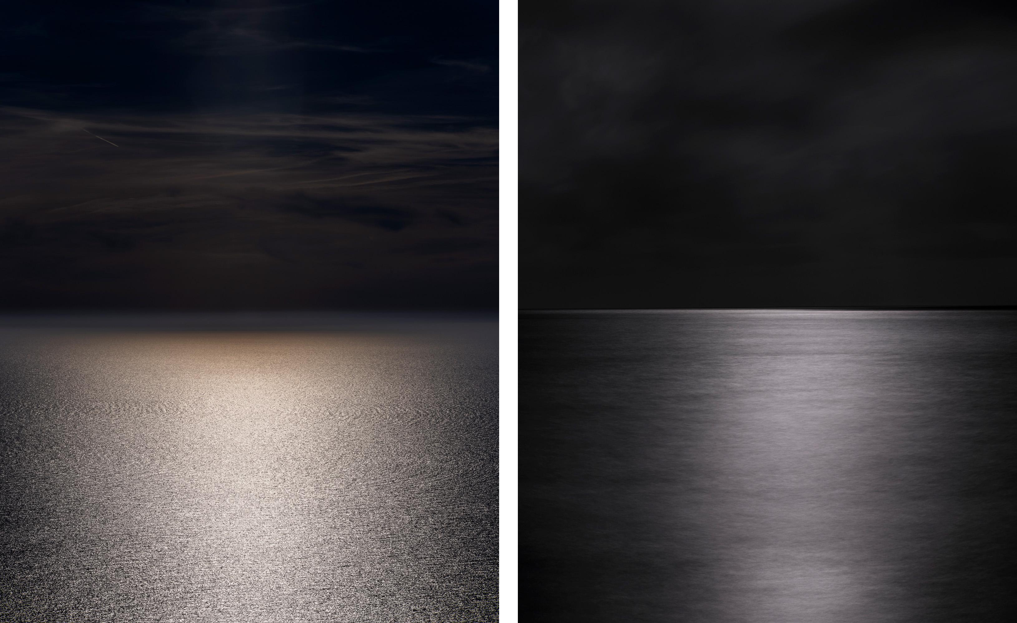 Miguel Winograd  Landscape Photograph - Sol Mallorca and Moonrise I, Diptych. From the Series Mares