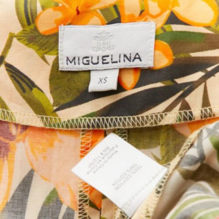 MIGUELINA red yellow green tropical floral print wrap jumpsuit XS For Sale 3