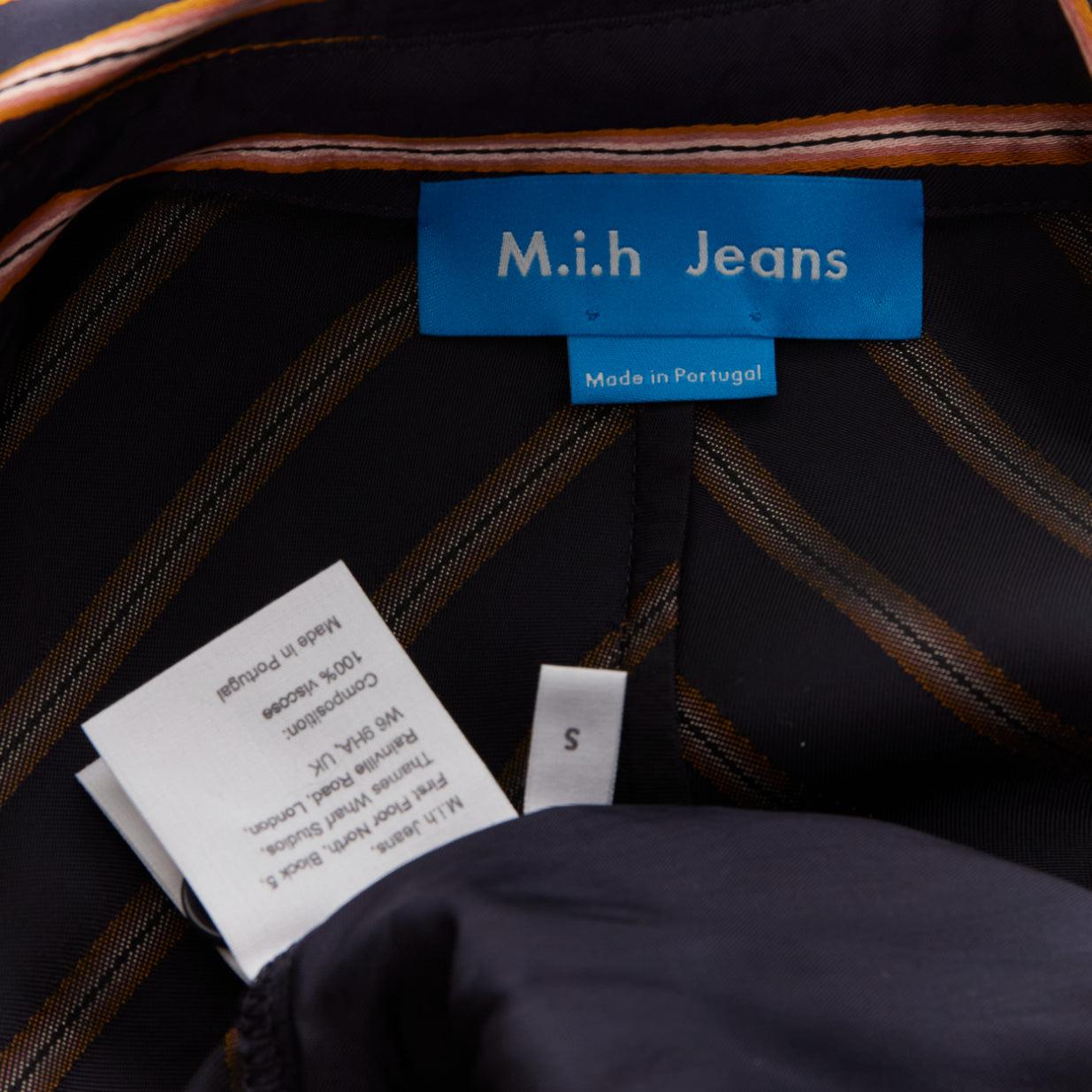 MIH JEANS Dexy brown black striped viscose tie belt jacquard jumpsuit S For Sale 4