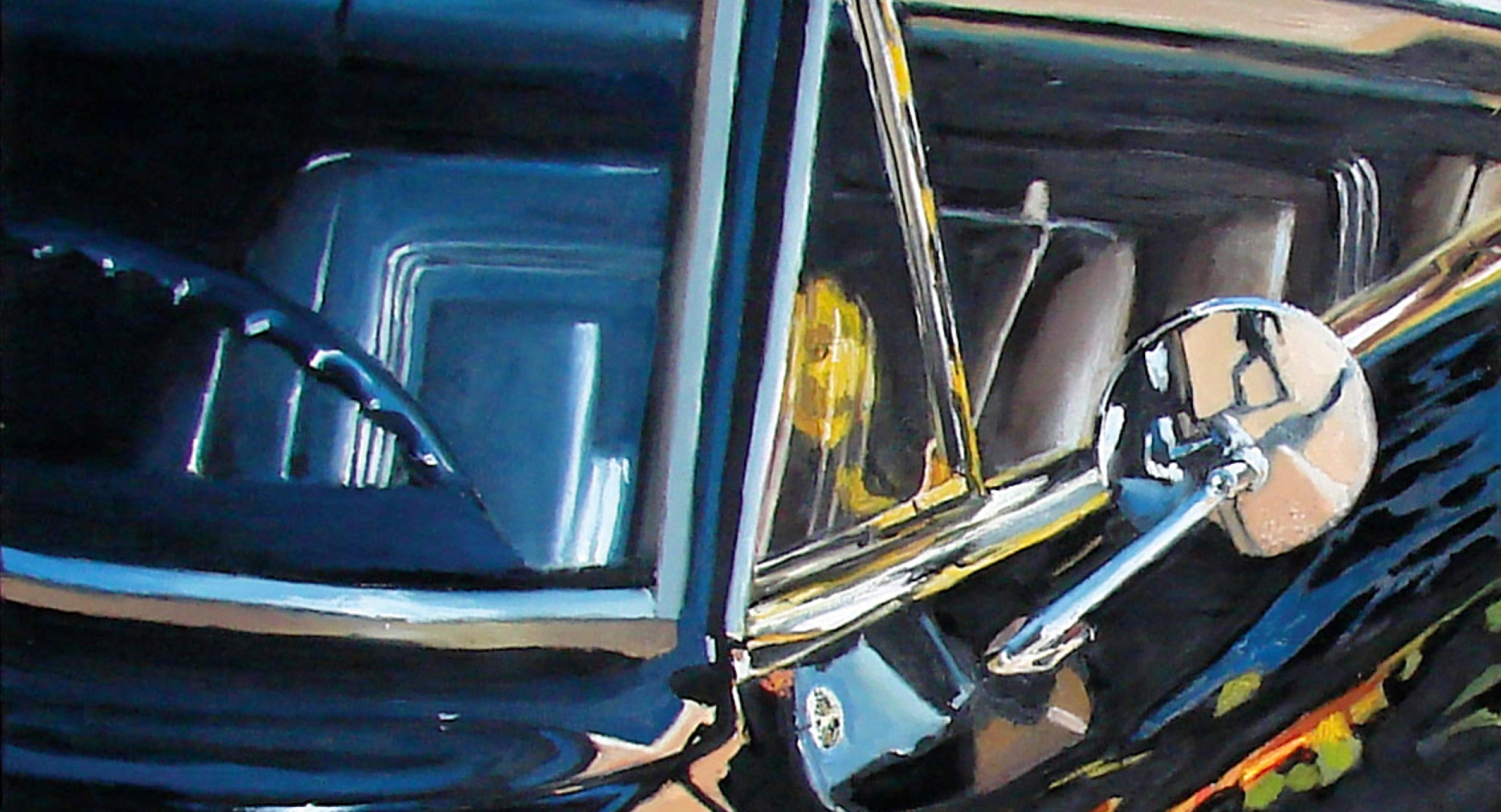 Blooming. San Francisco. 1969 - 21st Century, Car, Oldtimer, Plymouth, Oil Paint (Fotorealismus), Painting, von Mihai Florea