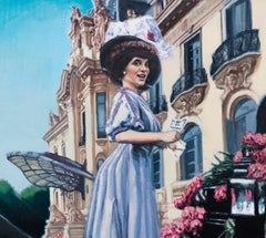 Spoils Of Love - 21st Century, Blue, Vintage, Carriage, Figurative Painting