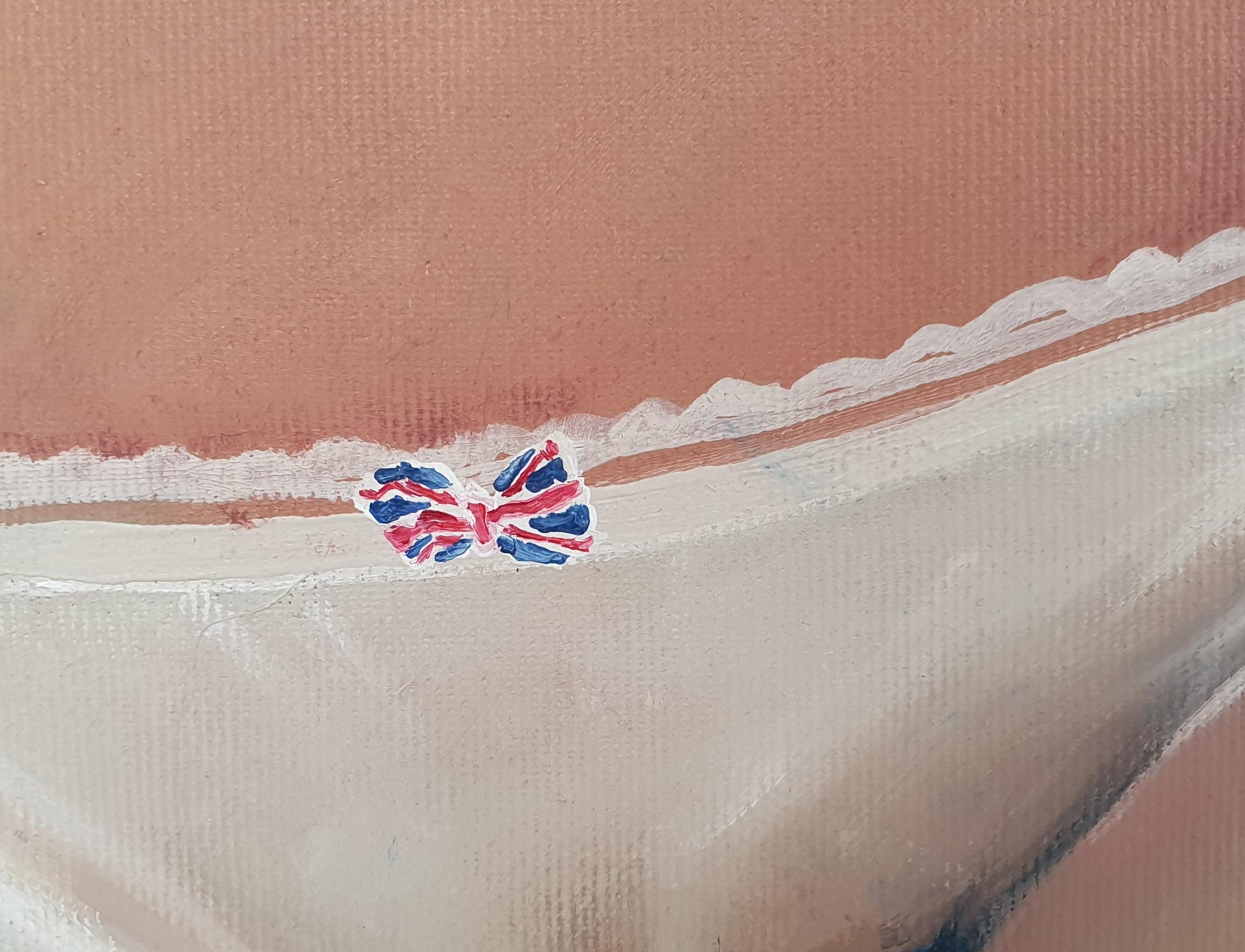 United Kingdom - 21st Century, Figurative Painting, Flag, Big Ben, Blue, U.K. 3