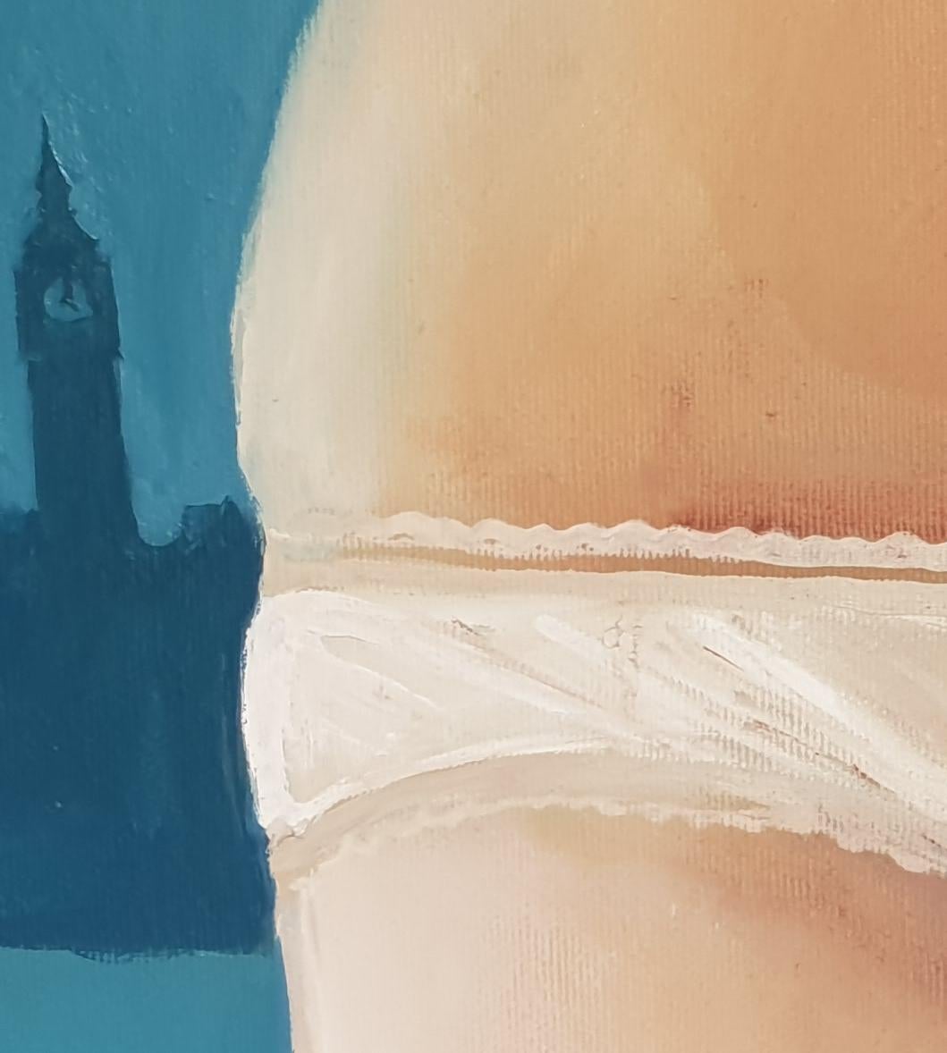 United Kingdom - 21st Century, Figurative Painting, Flag, Big Ben, Blue, U.K. 4