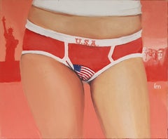 United States - Contemporary, Figurative Art, USA, Flag, Red, Statue of Liberty