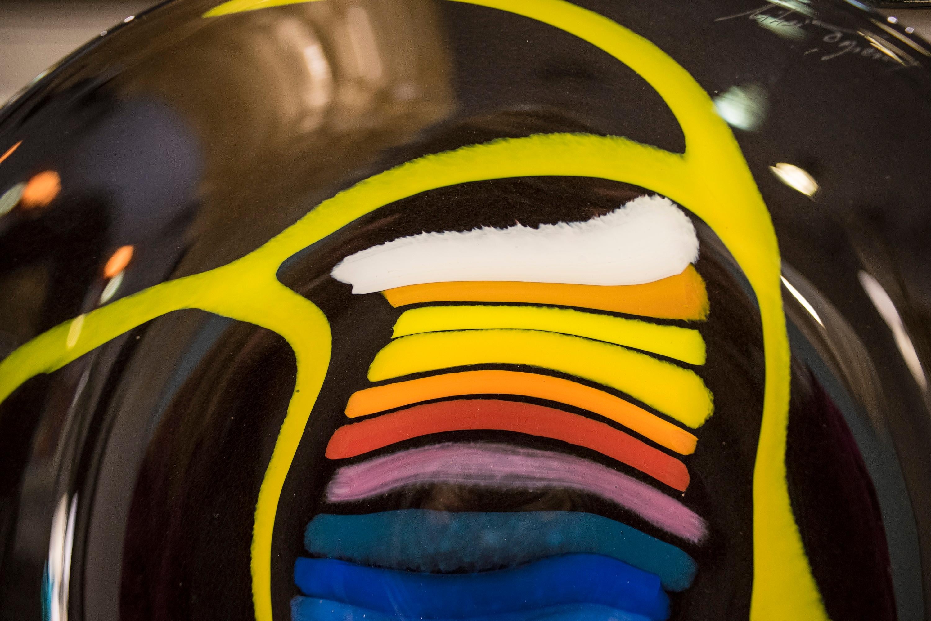 Mihai Topescu Black Blowing Glass Centerpiece, 2006, Signed at 1stDibs