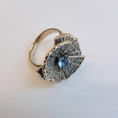 Mihail Chemiakin 0.57 Carat Sapphire Diamond 18 Karat White Gold Ring