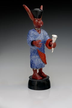 Mihail Chemiakin 22 Karat Silver Carved Stone Sculpture