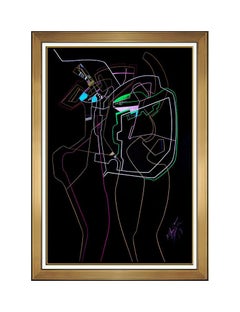 Mihail Chemiakin Original Pastel Painting Abstract Portrait Large Signed Artwork