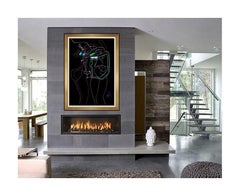 Mihail Chemiakin Original Pastel Painting Abstract Portrait Large Signed Artwork