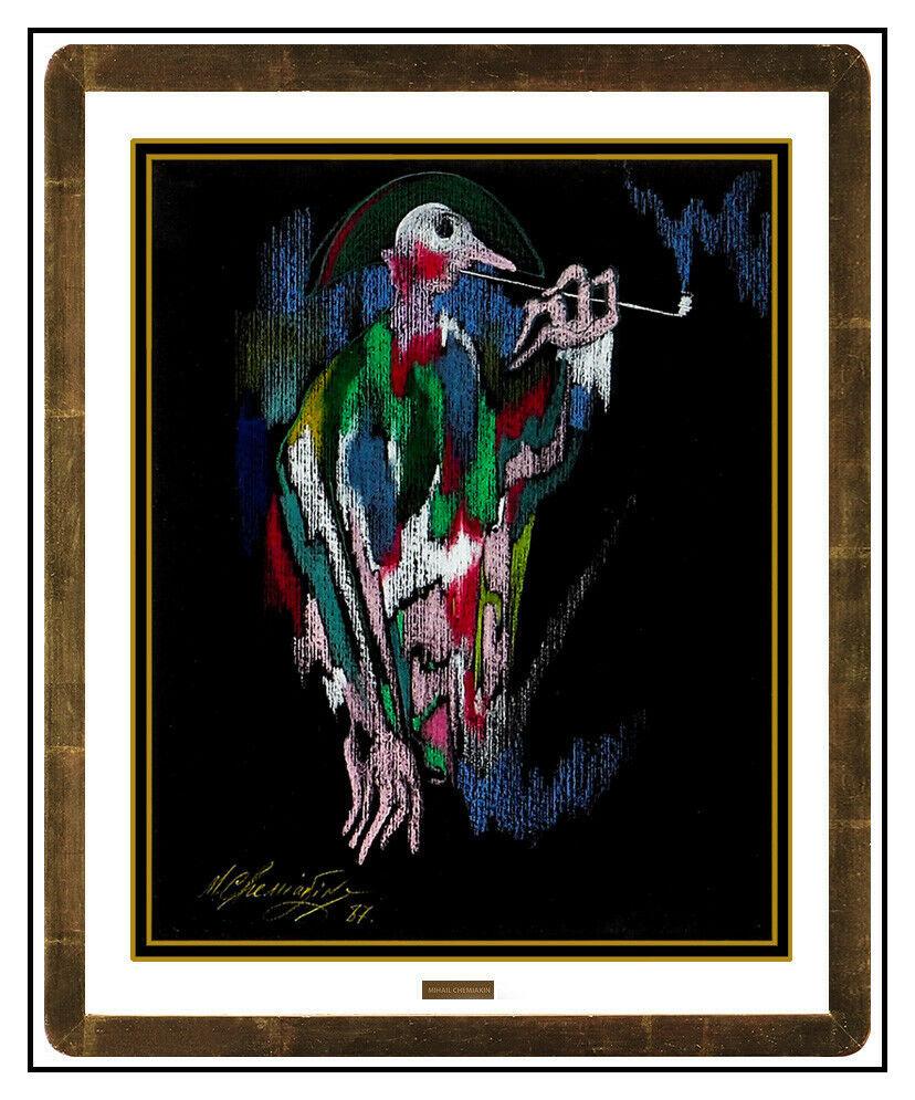 Mihail Chemiakin Authentic & Original Painting, Professionally Custom Framed and listed with the Submit Best Offer option

Accepting Offers Now: The item up for sale is a spectacular and bold color pastel painting by Legendary Modern Artist, Mihail