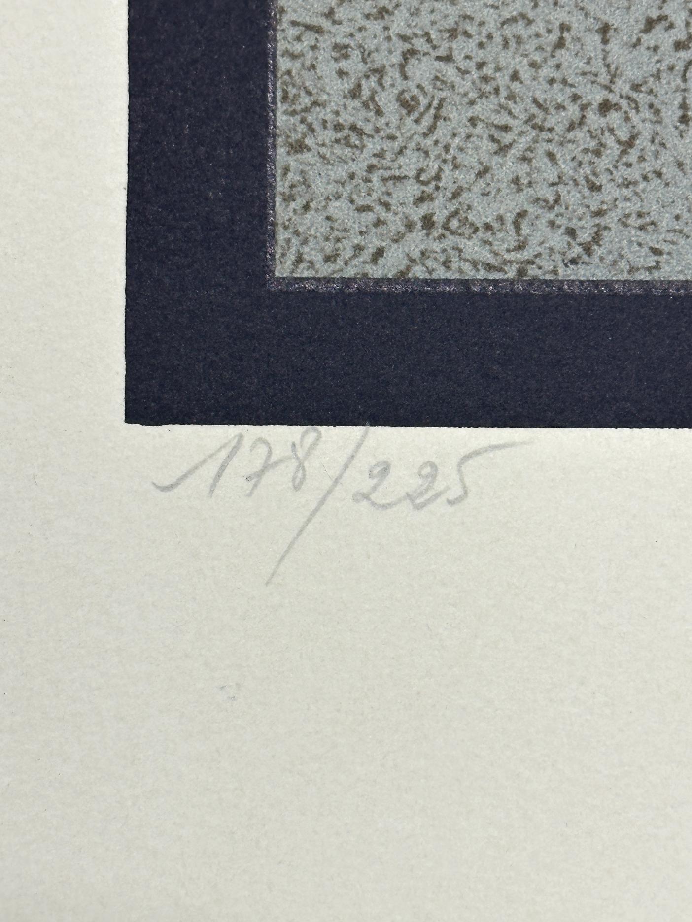 Equestrian Signed Limited Edition Lithograph - Gray Abstract Print by Mihail Chemiakin