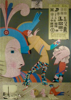 "Le Cirque Russ" Große Serigraphie