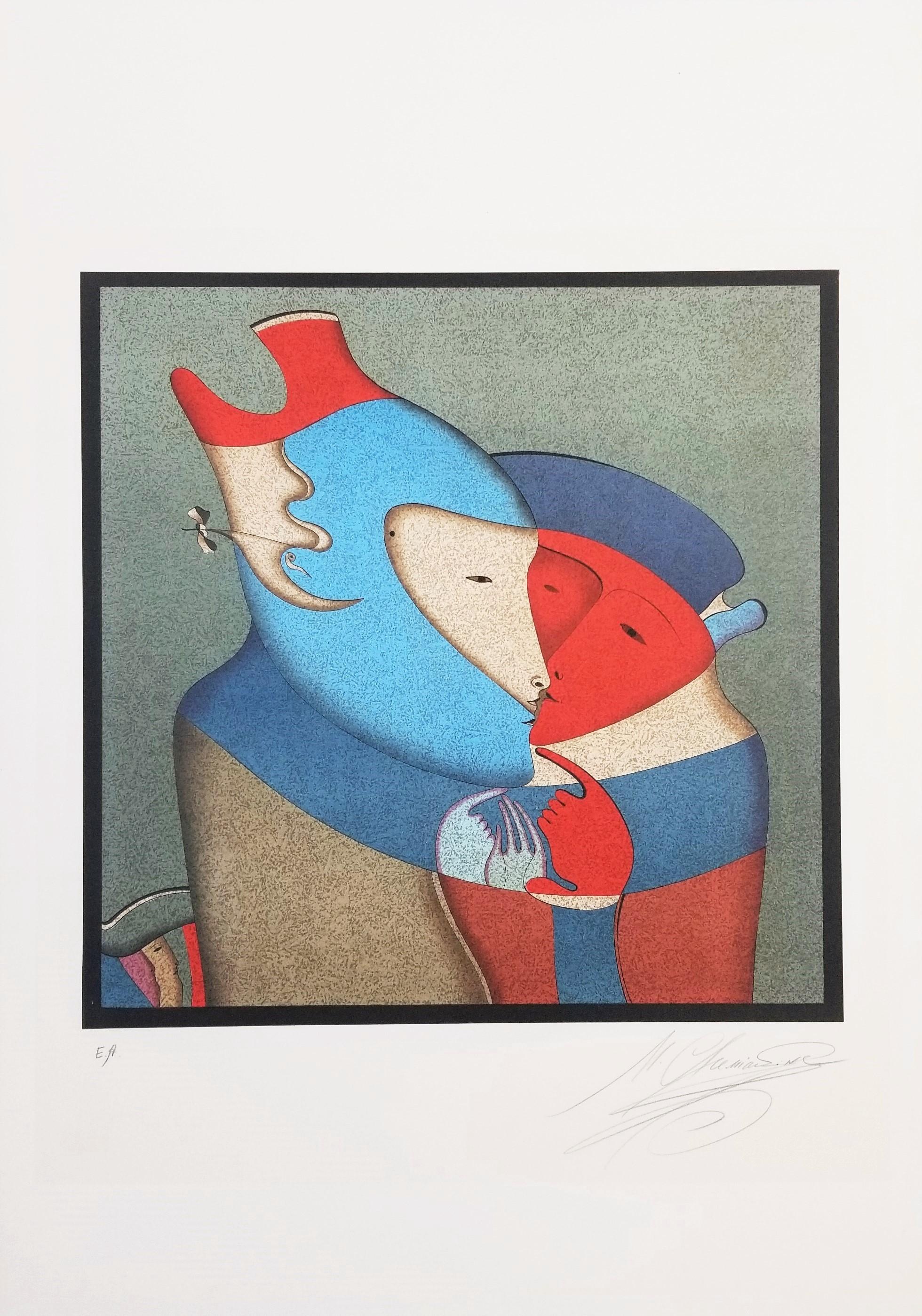 Les Deux Personnages (The Two Characters) /// Contemporary Fantasy Modern Art - Print by Mihail Chemiakin