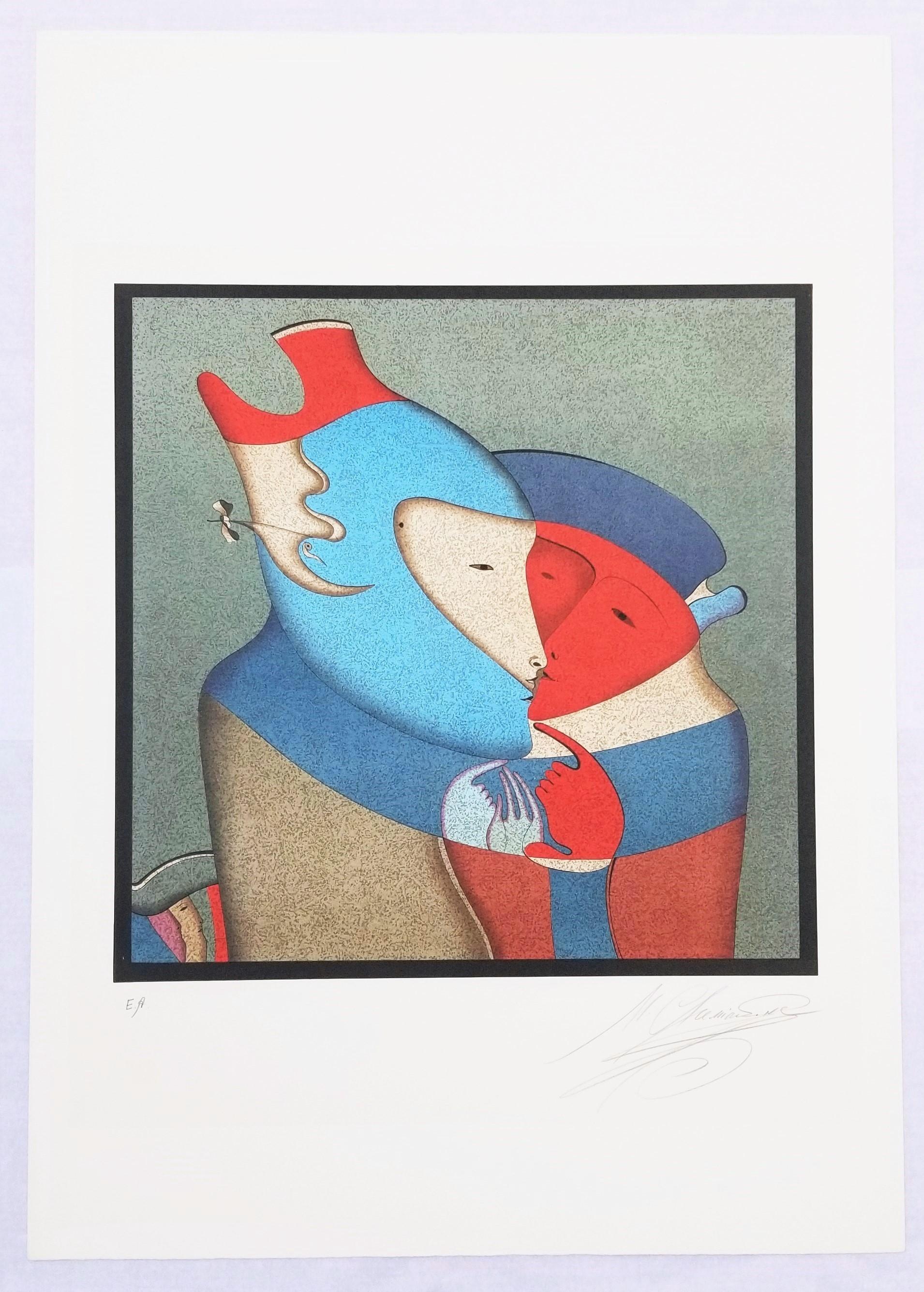 Les Deux Personnages /// Contemporary Fantasy Modern Art - Surréalisme Print par Mihail Chemiakin