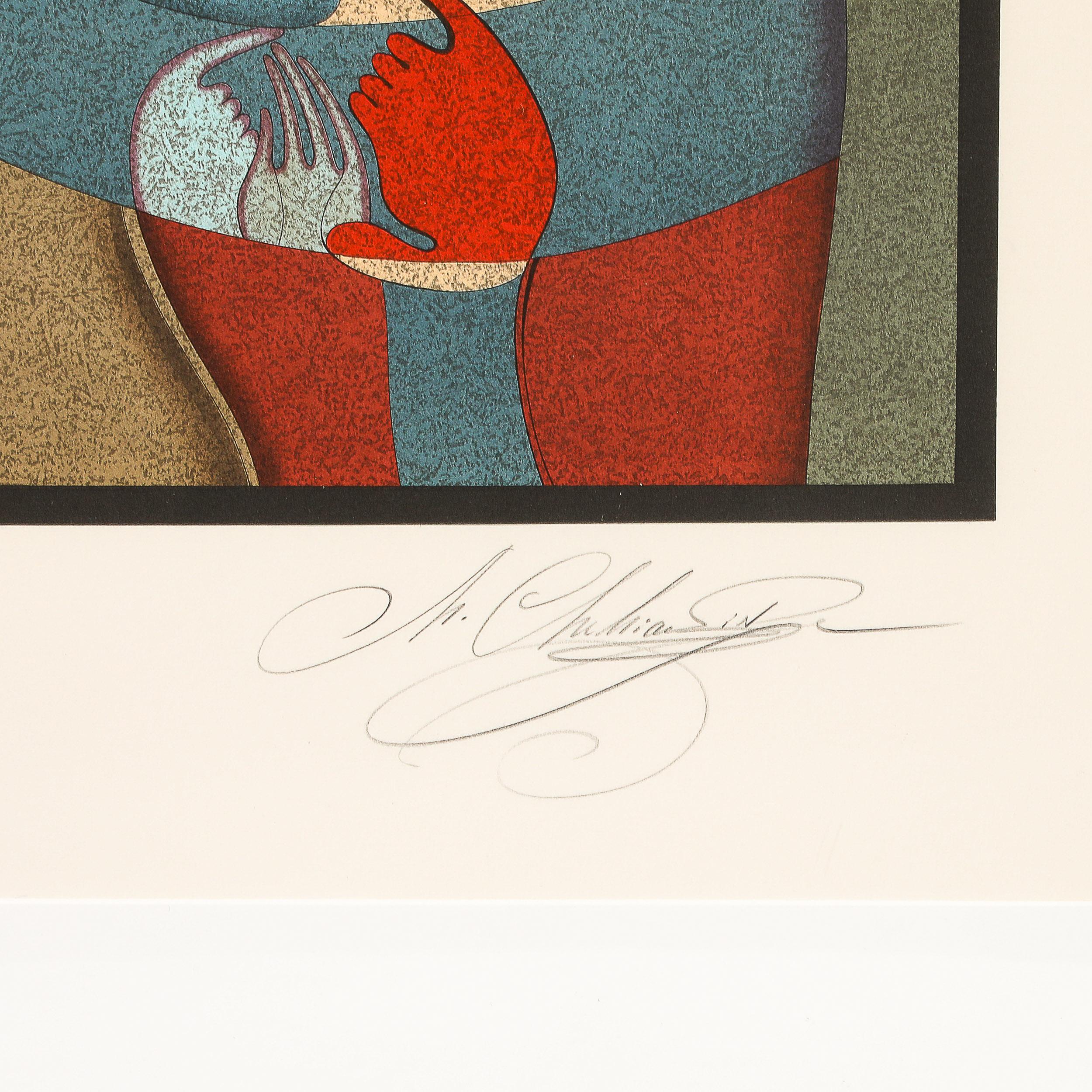 Modernist Lithograph Les Deux Personnages by Mihail Chemiakin For Sale 3