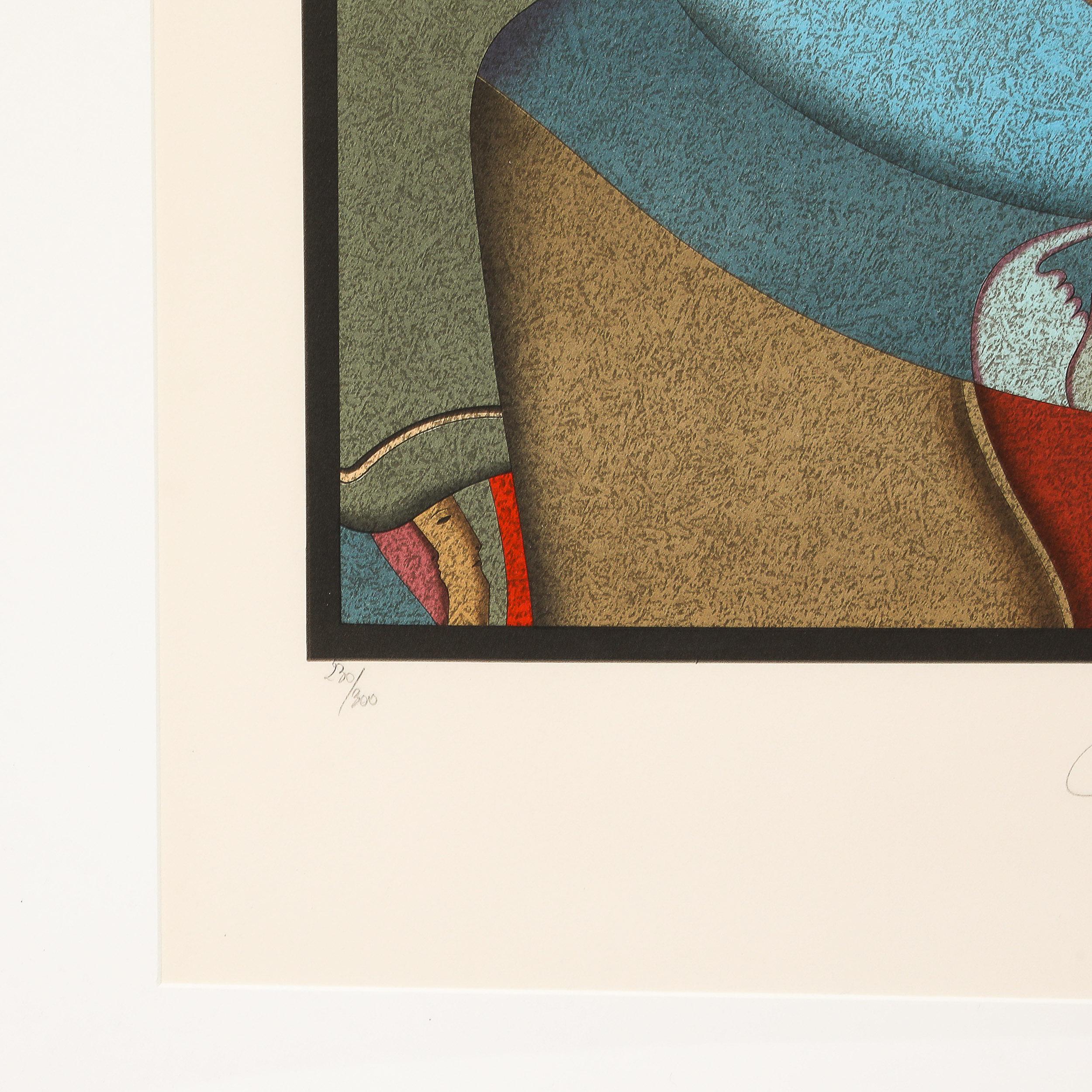 Modernist Lithograph Les Deux Personnages by Mihail Chemiakin For Sale 4