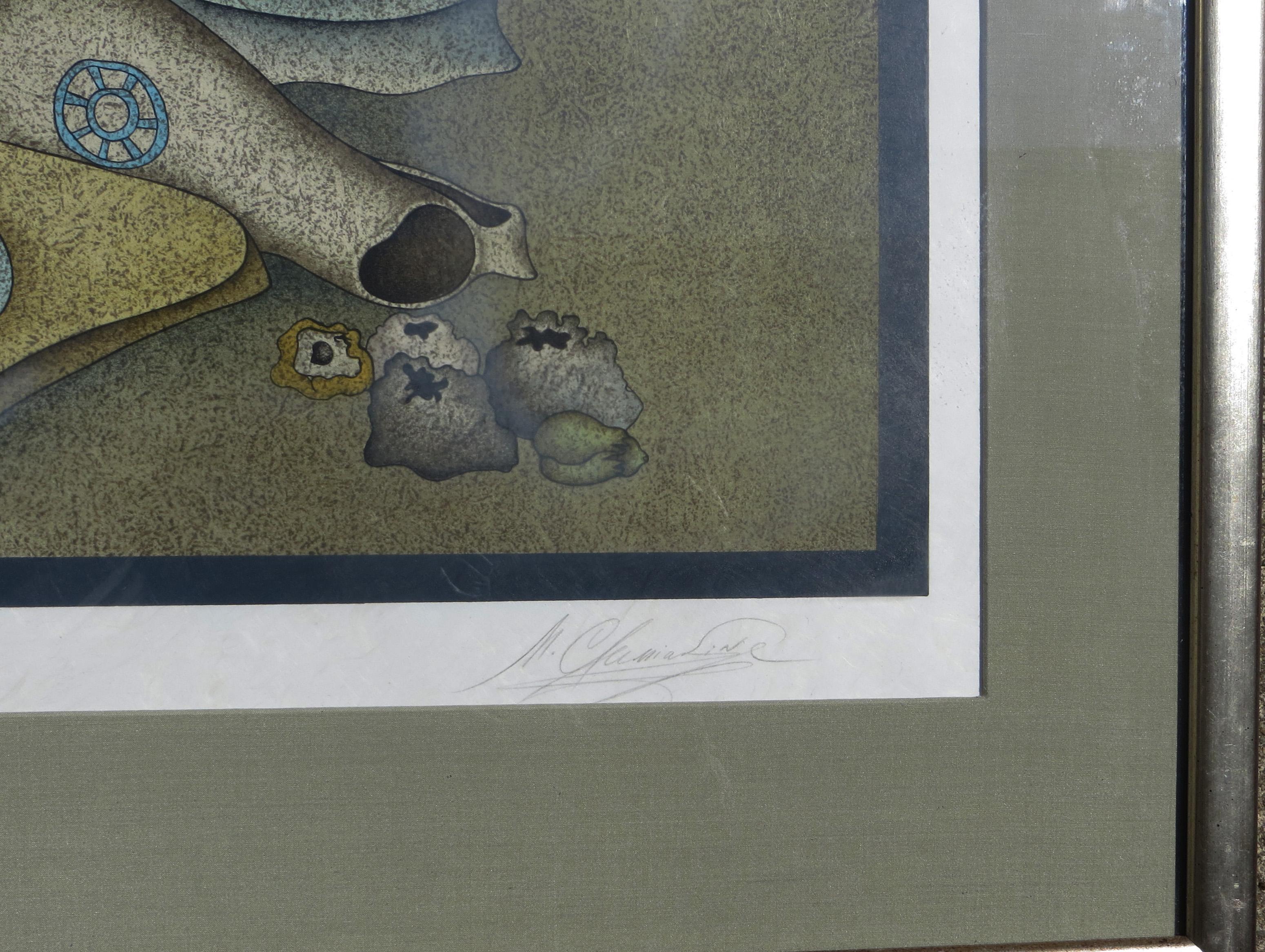 Nature morte avec poissons et couteau - Autres styles artistiques Print par Mihail Chemiakin