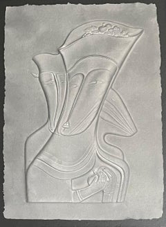 Russische Gusspapier-Skulptur, Lithographie, Chemiakin, von Vladimir Chemiakin, nicht conformistisches Kunstwerk