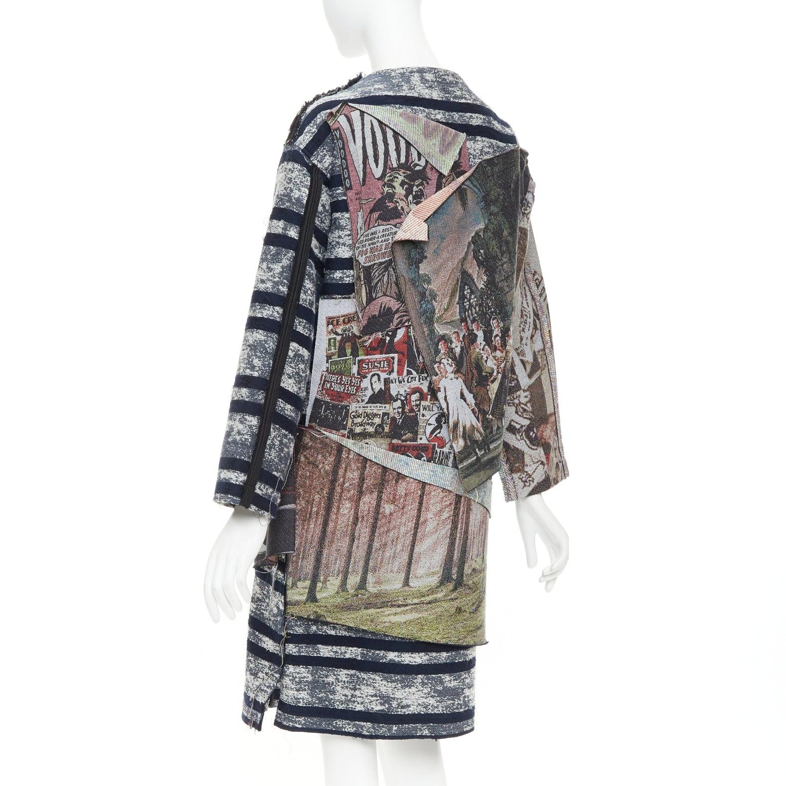 MIHARA YASUHIRO colorful cotton blend patchwork jacquard applique jacket IT38 XS en vente 2