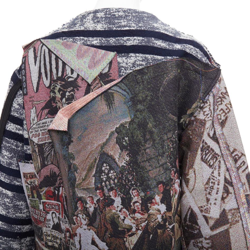 MIHARA YASUHIRO colorful cotton blend patchwork jacquard applique jacket IT38 XS en vente 3