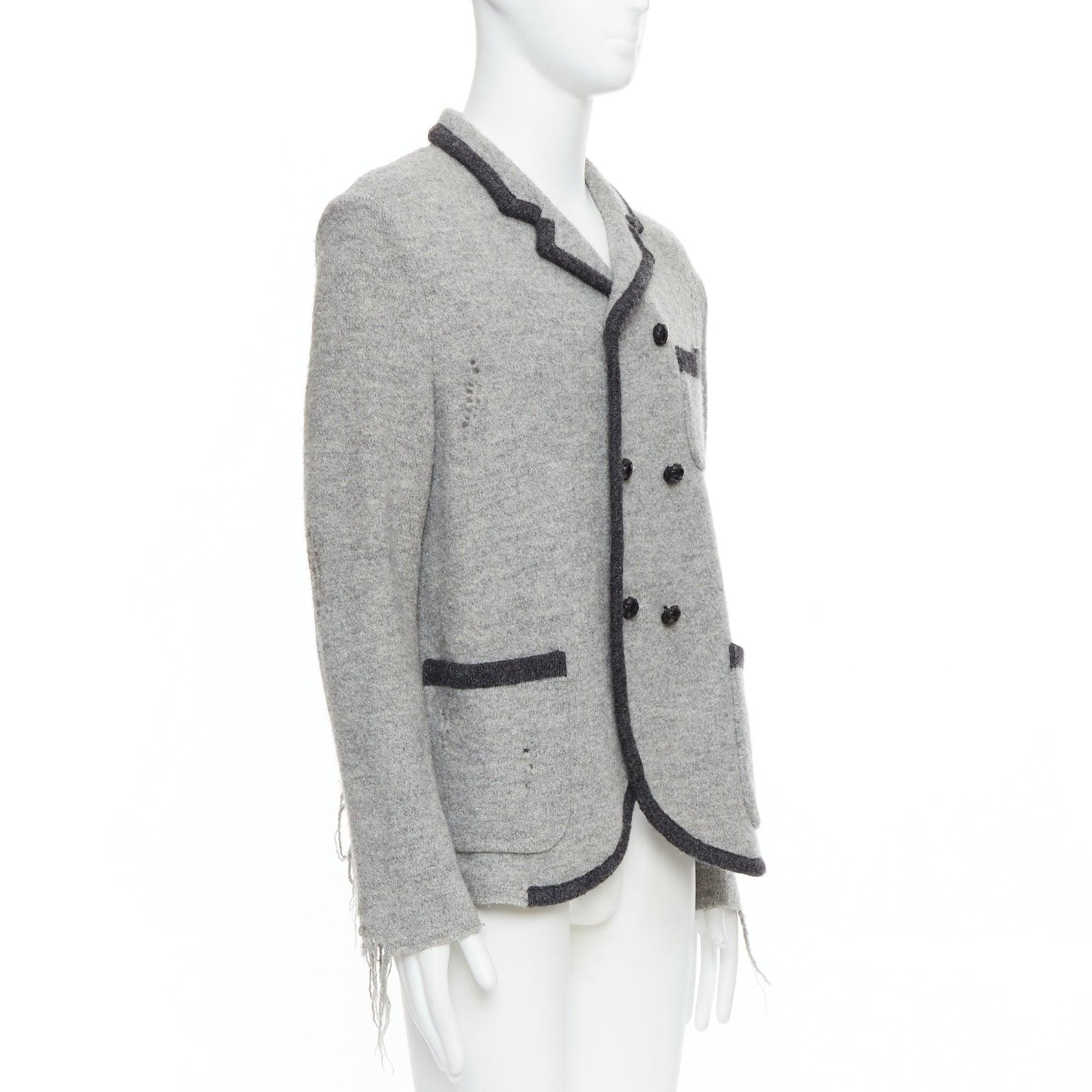 Gris MIHARA YASUHIRO blazer grège gris en laine vieillie L en vente