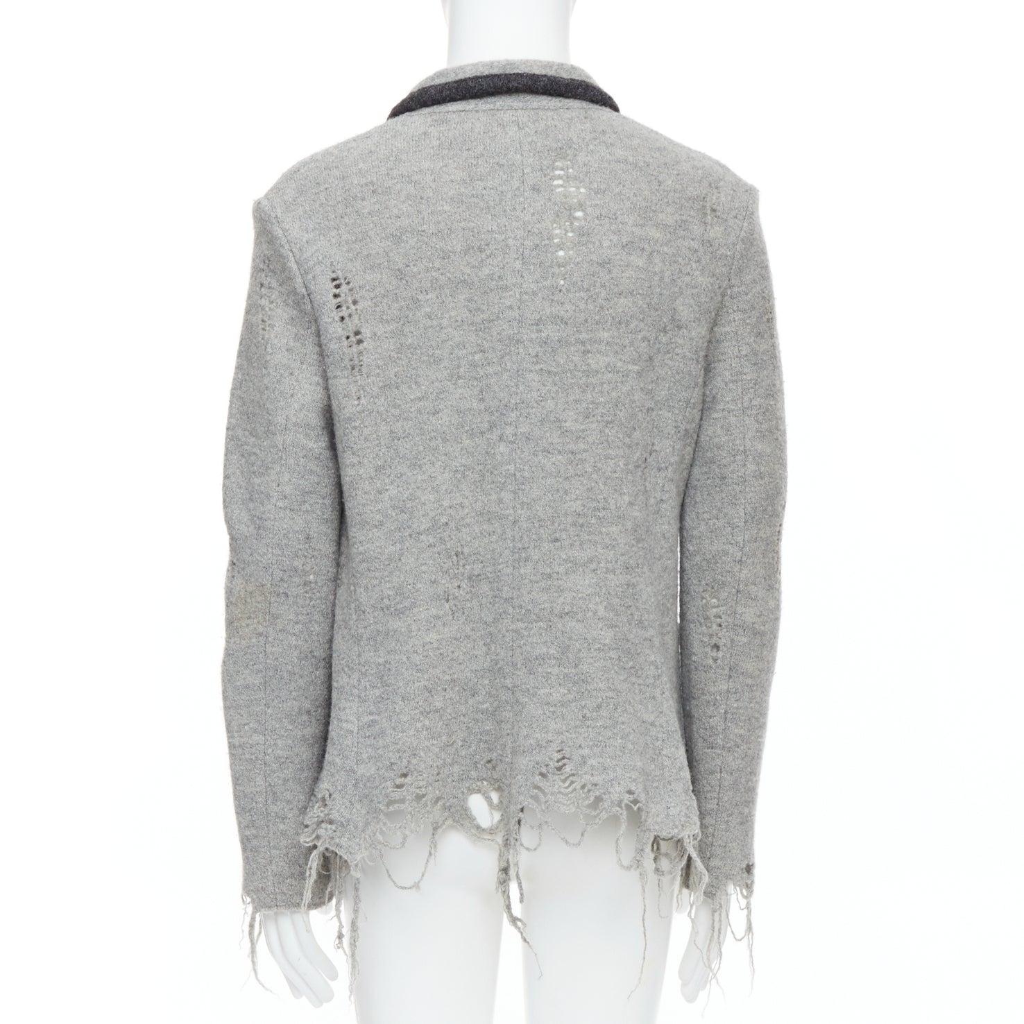 MIHARA YASUHIRO blazer grège gris en laine vieillie L Pour hommes en vente