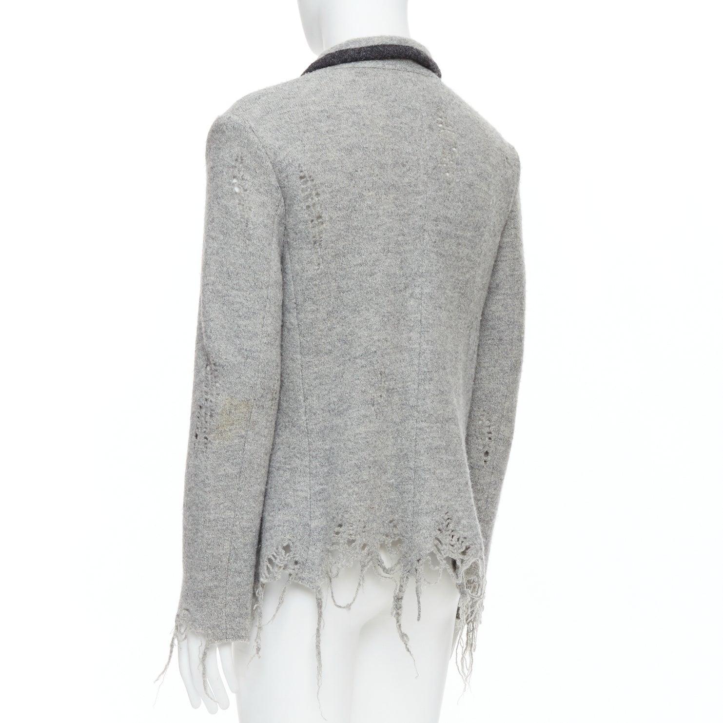 MIHARA YASUHIRO blazer grège gris en laine vieillie L en vente 1