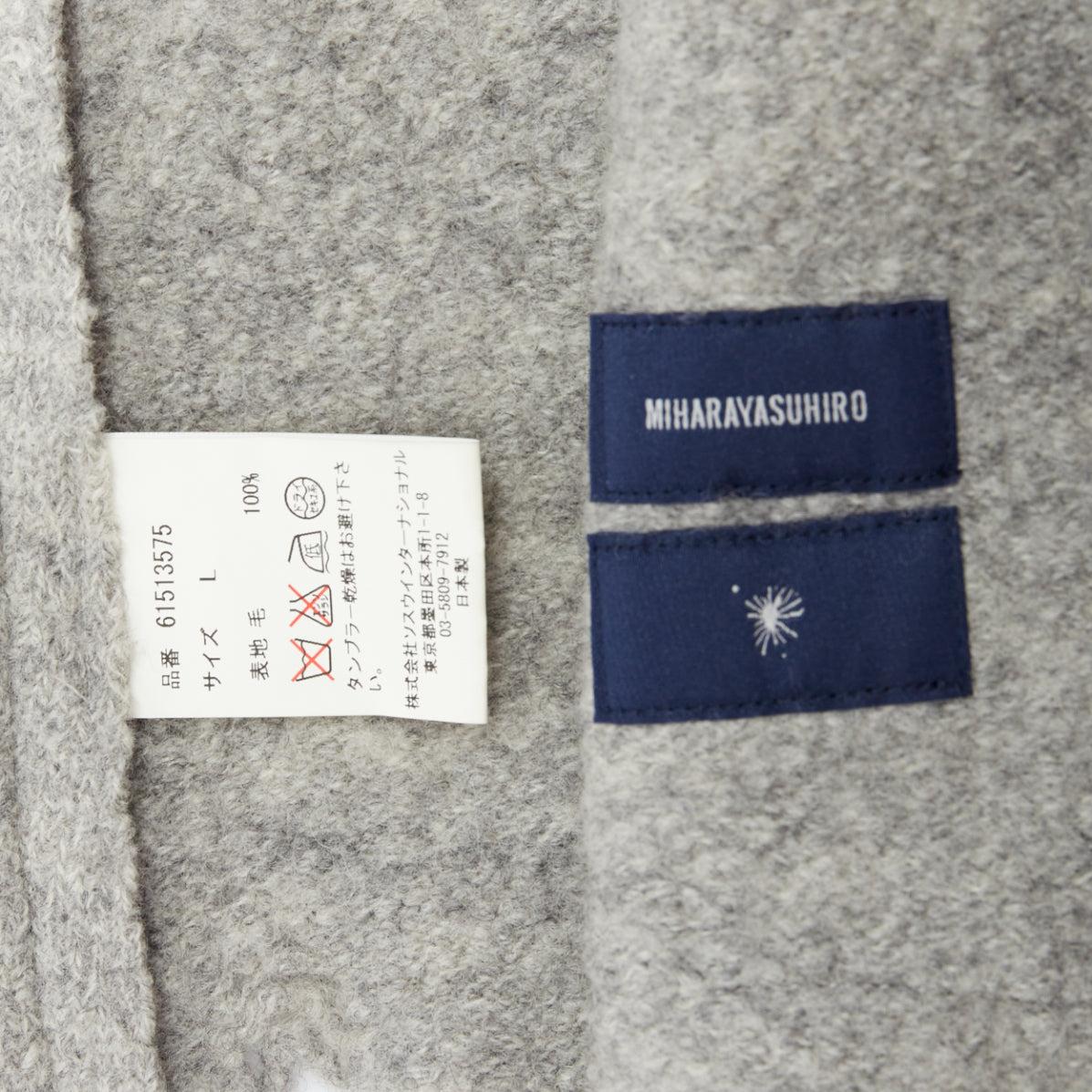 MIHARA YASUHIRO blazer grège gris en laine vieillie L en vente 3