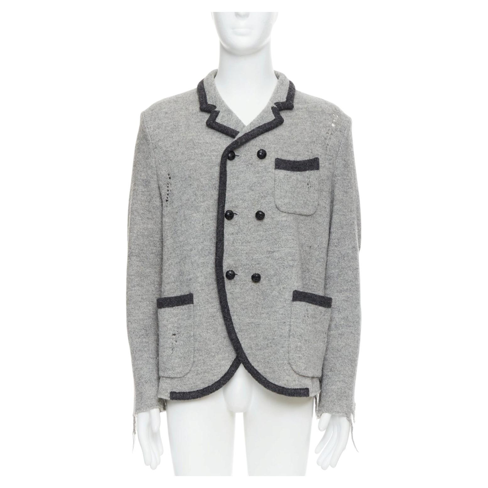 MIHARA YASUHIRO blazer grège gris en laine vieillie L