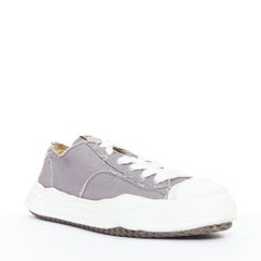 MIHARA YASUHIRO Hank grey canvas OG sole distressed low top sneakers