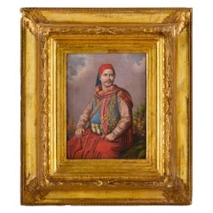 Tschechisch 19. Jahrhundert Dalmatinische Tracht Junger Mann Orientalist Ölporträt Kovács