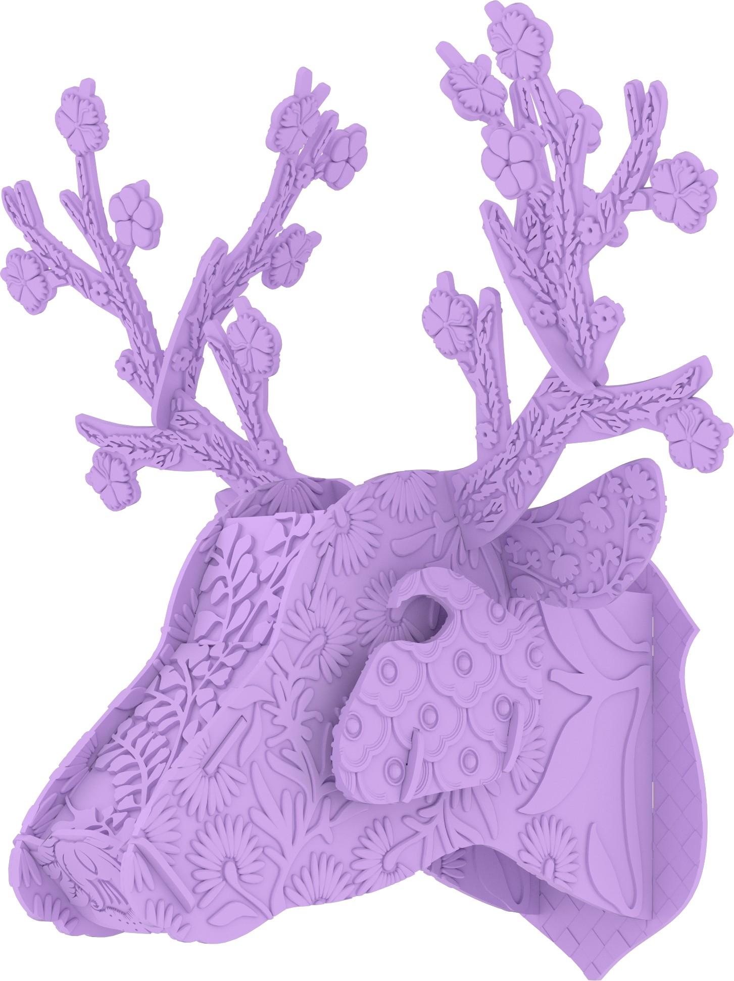 Purple Miho Deer Solid Color - purple