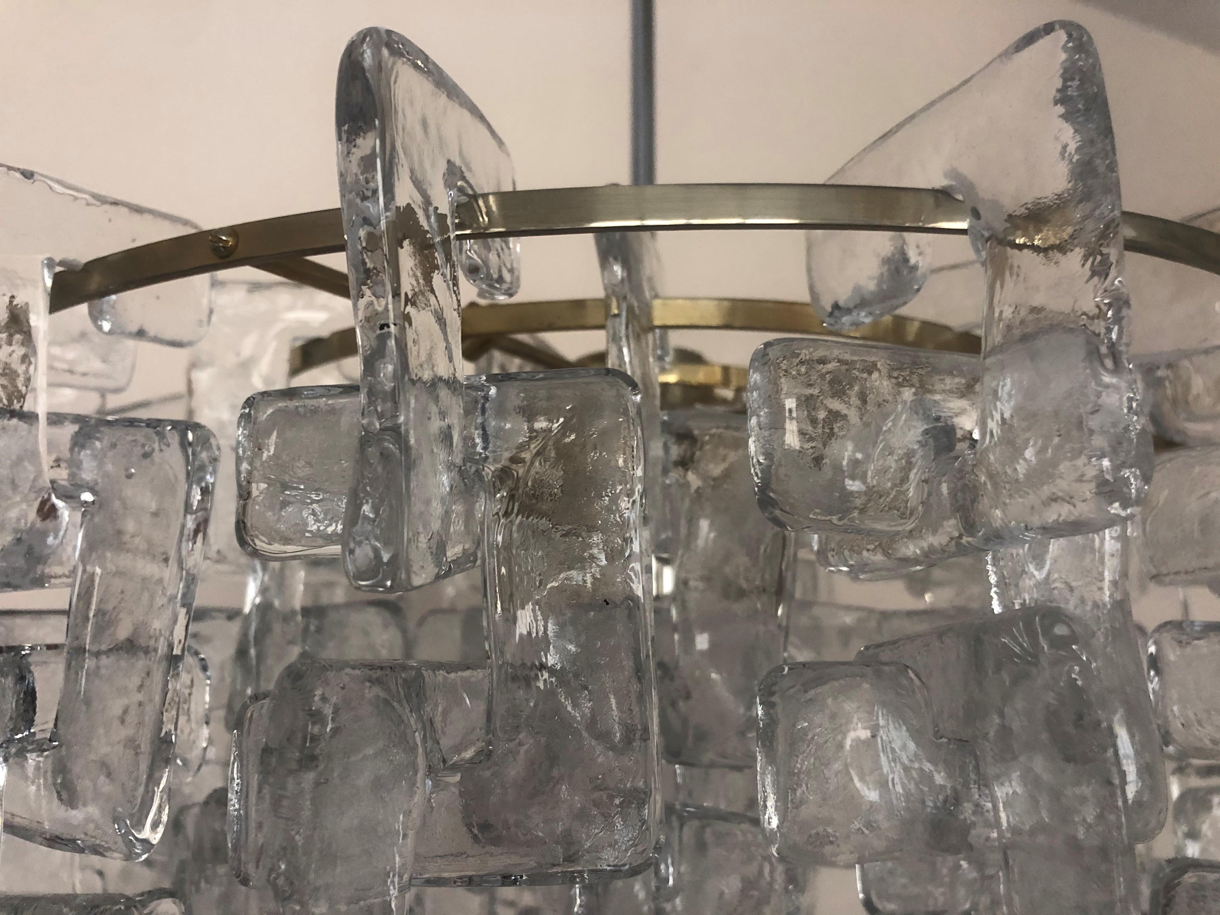 Miid-Century Interlocking Murano Flush Mount by Carlo Nason for Mazzega, 1970s For Sale 6