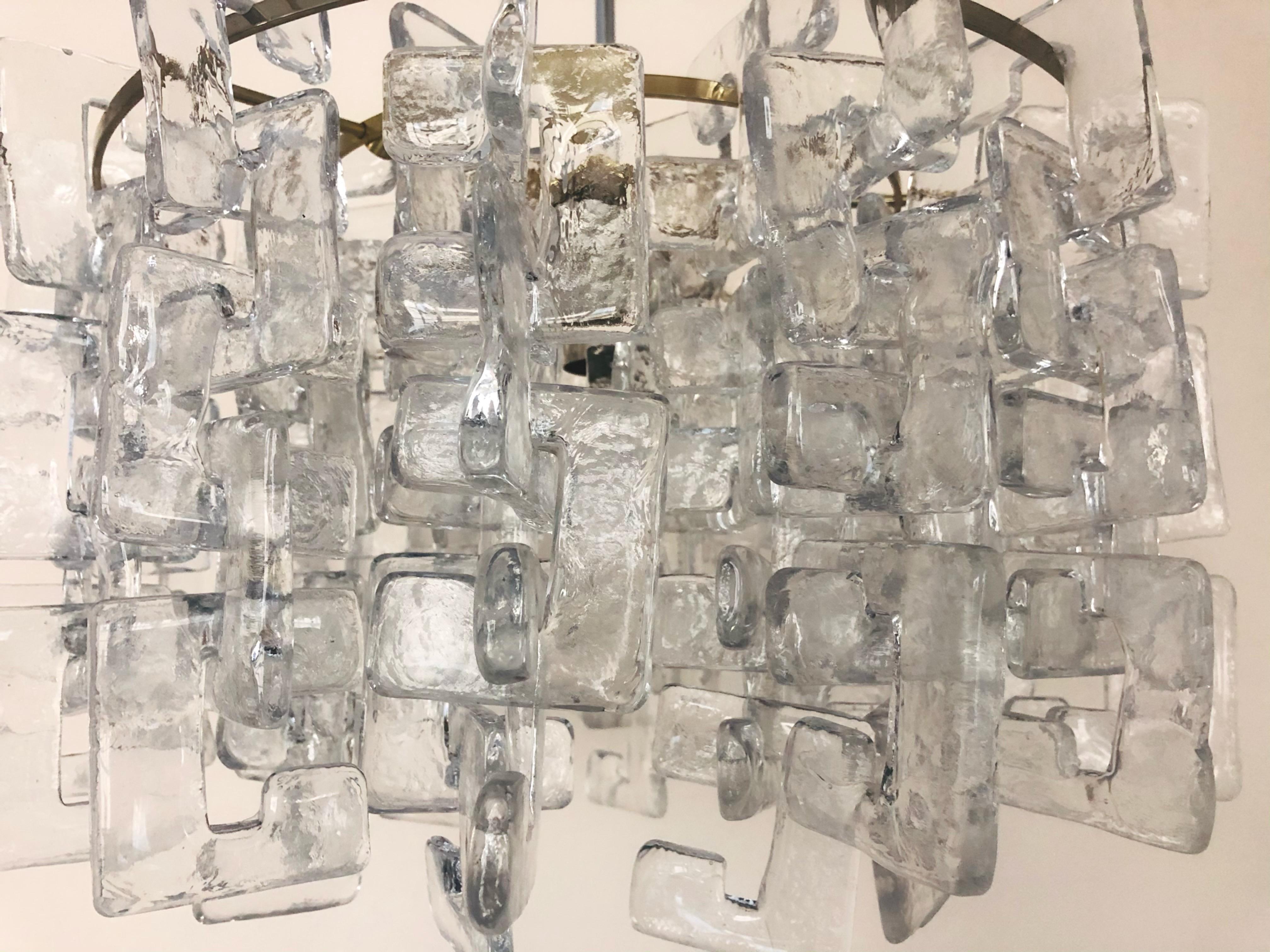 Miid-Century Interlocking Murano Flush Mount by Carlo Nason for Mazzega, 1970s For Sale 1