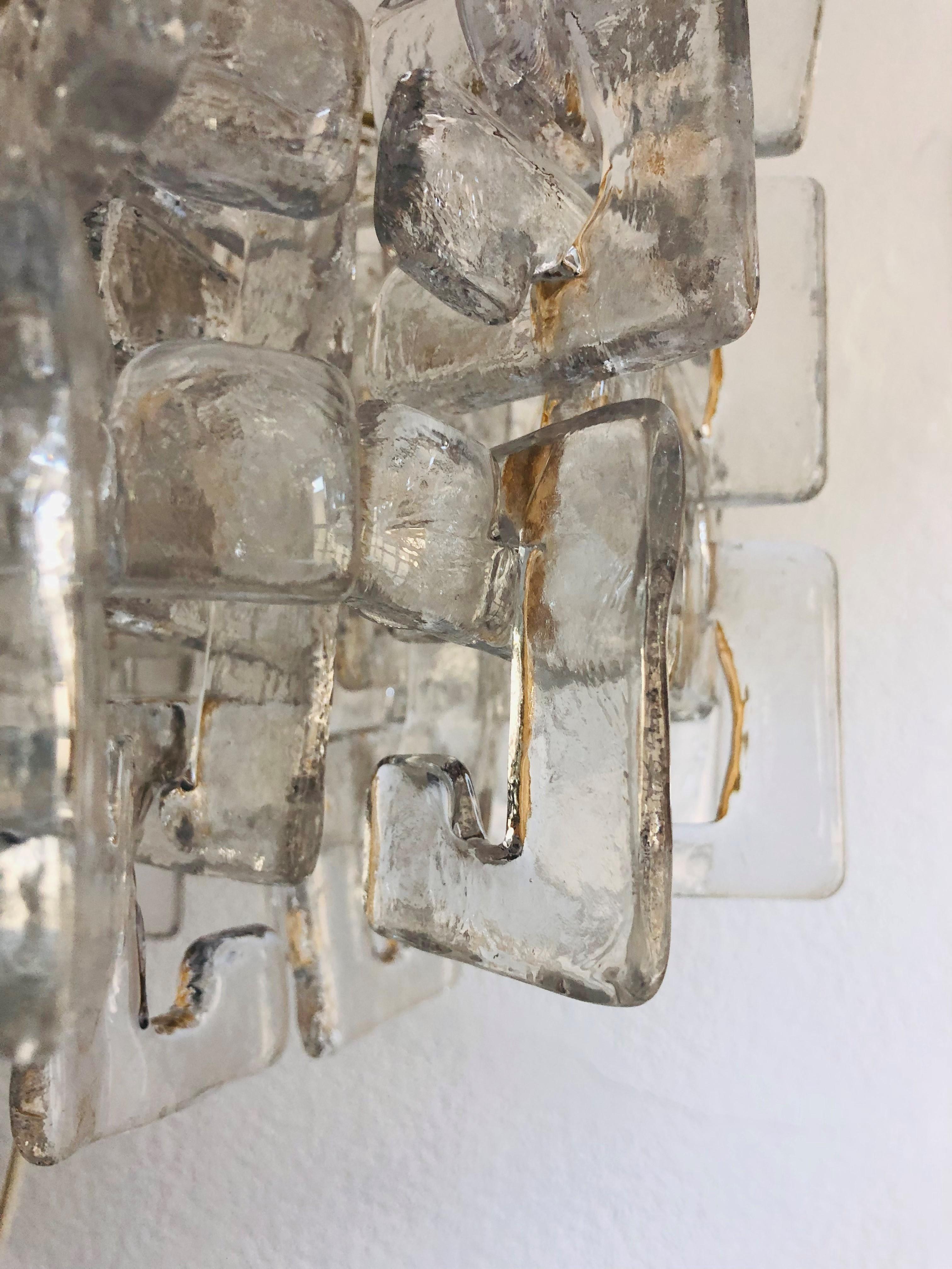 Miid-Century Interlocking Murano Flush Mount by Carlo Nason for Mazzega, 1970s For Sale 2