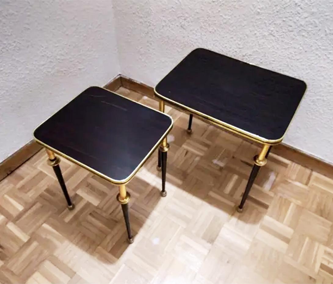 Brass Midcentury Nesting Side Tables