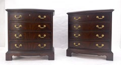 Miint Pair of Stunning 4 Drawer Drexel Solid Mahogany Bachelor Chests Dressers
